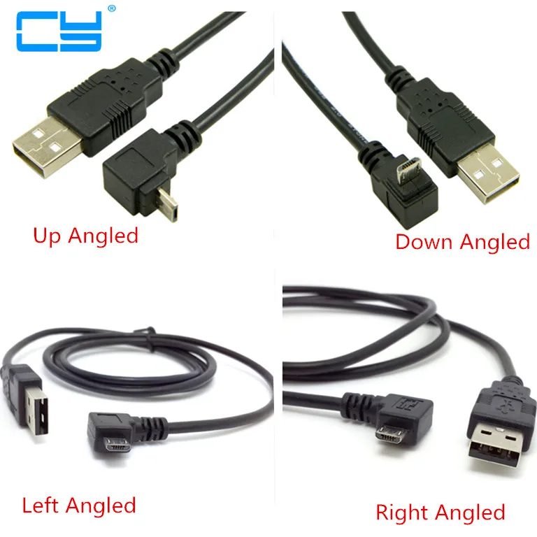 Cable USB-A a Micro USB acodado 90° para móvil y tabletas