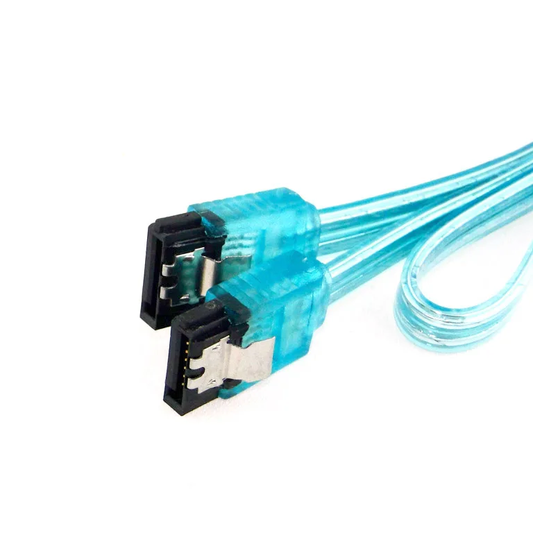 Cable SATA plano con conectores azules