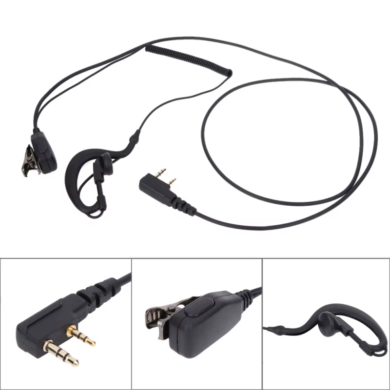 Auricular PTT Walkie Talkie – Baofeng UV5R, Kenwood con Micrófono - imagen 4