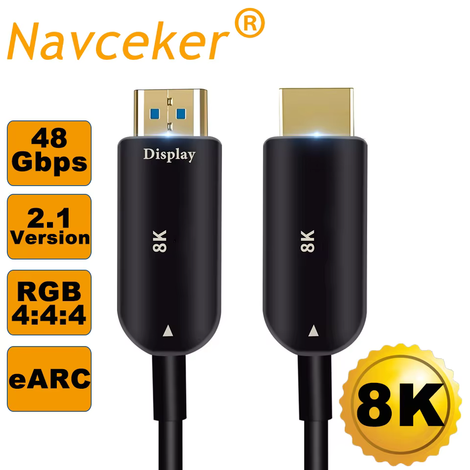 Cable HDMI 2.1 Navceker con conectores bañados en oro