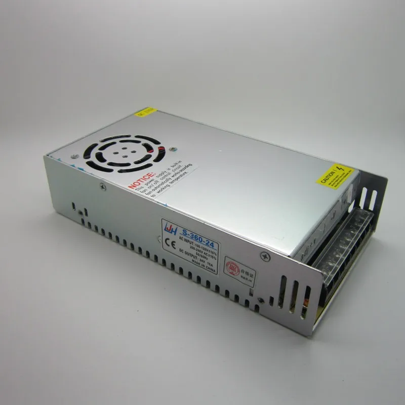 Vista frontal del adaptador de fuente de alimentación Lincoiah 360W