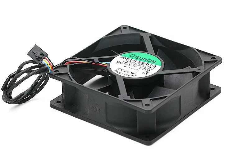 Ventilador Sunon trasero mostrando el conector y los detalles de los rodamientos