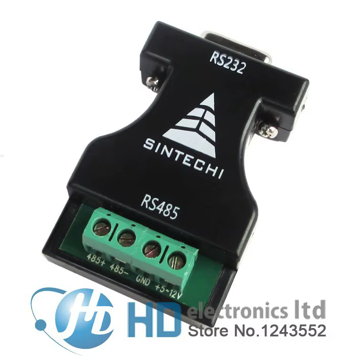 Convertidor RS232 a RS485 vista frontal