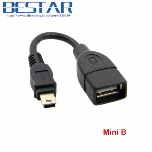 Cable OTG Mini USB tipo A y B SPEEDIER conectado a una Handycam