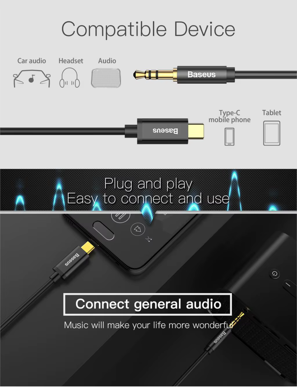 Conexión USB‑C al móvil