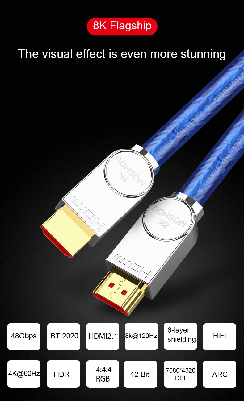 Conector HDMI MOSHOU en montaje