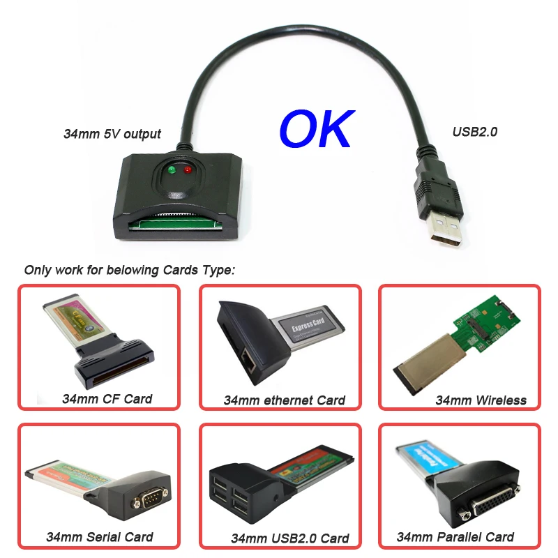 Adaptador USB a ExpressCard UXG 34mm - LED