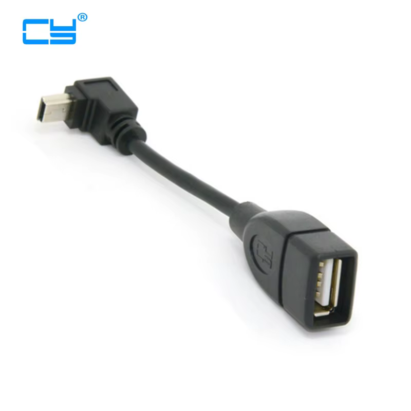 Cable USB Mini-B 5 pines ángulo 90 grados
