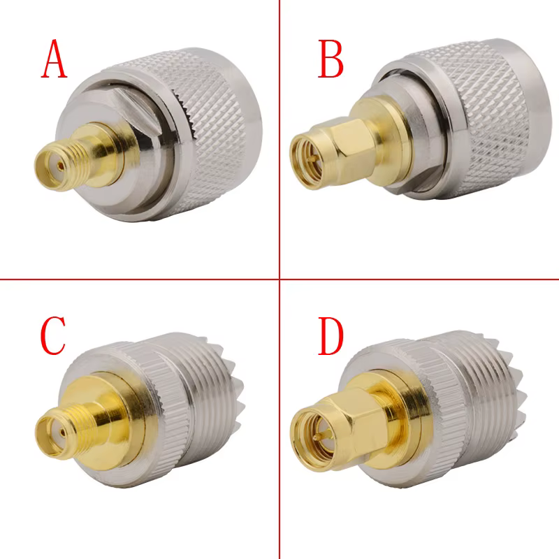 Adaptador Conector UHF a SMA Latón Recto Macho Hembra PL259 SO239 RF