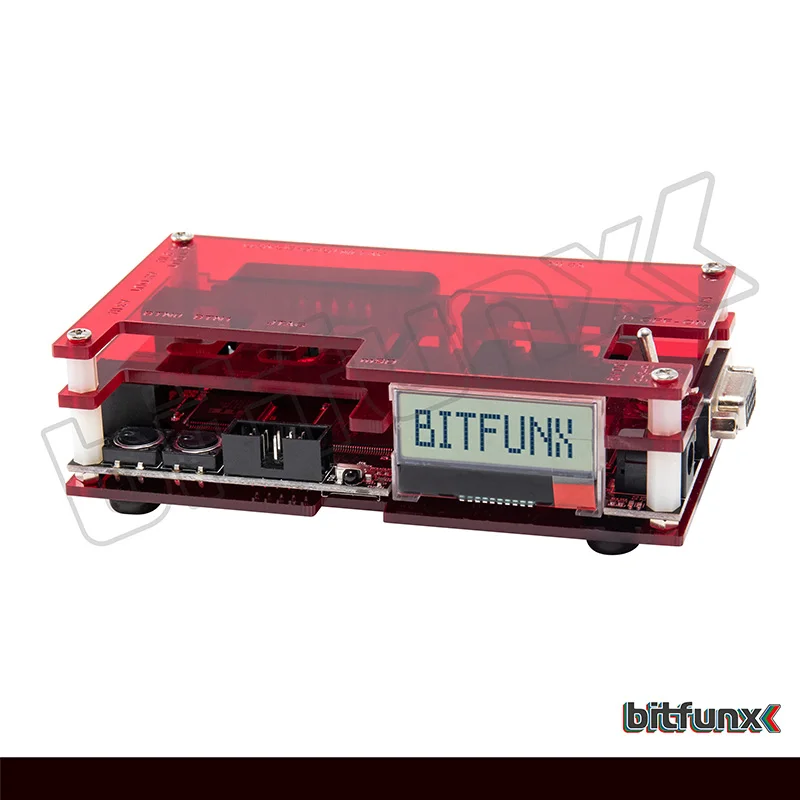 Conjunto de tornillos y caja Bitfunx en color azul eléctrico