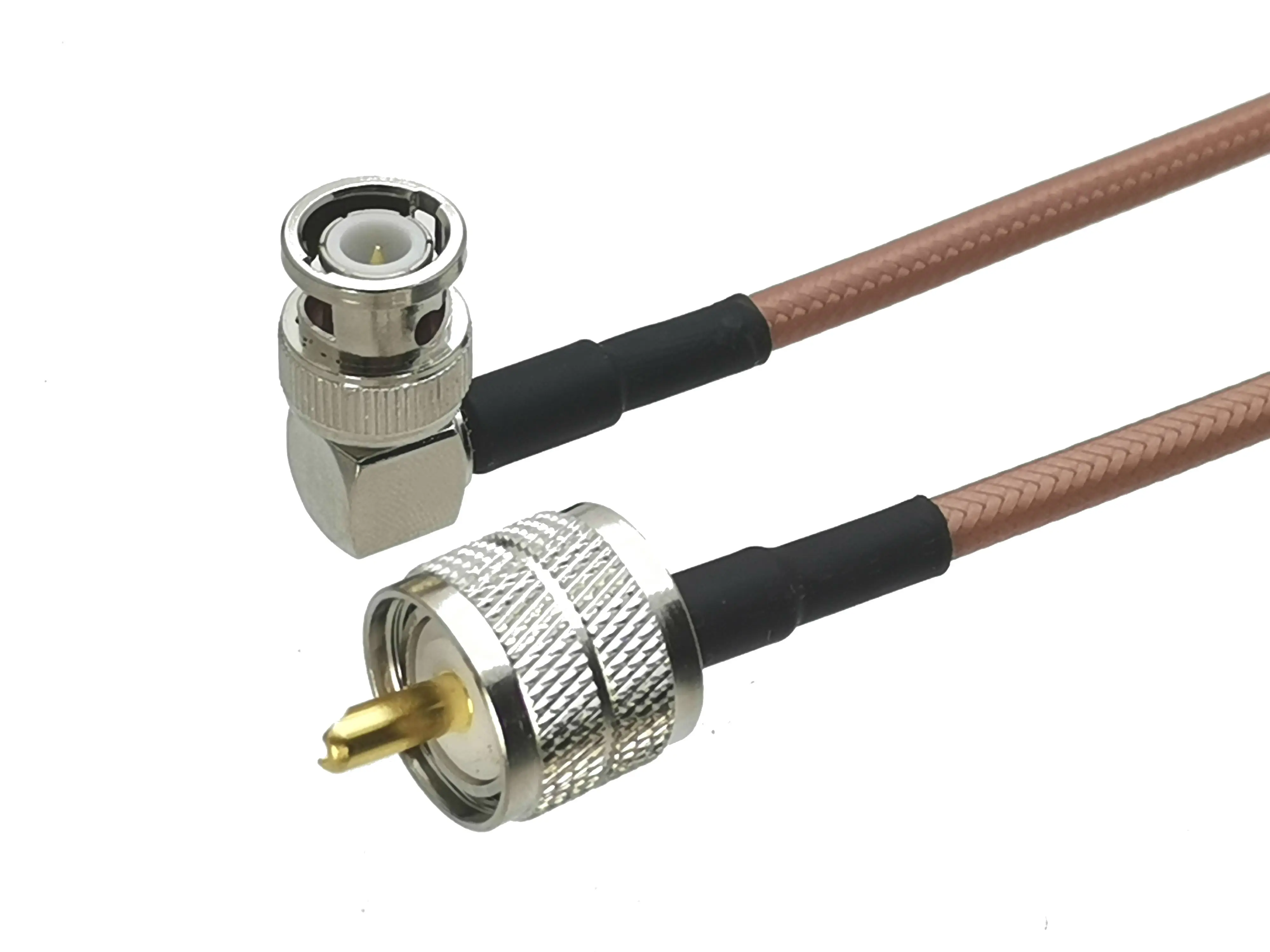 Conector N RG142 macho ángulo recto