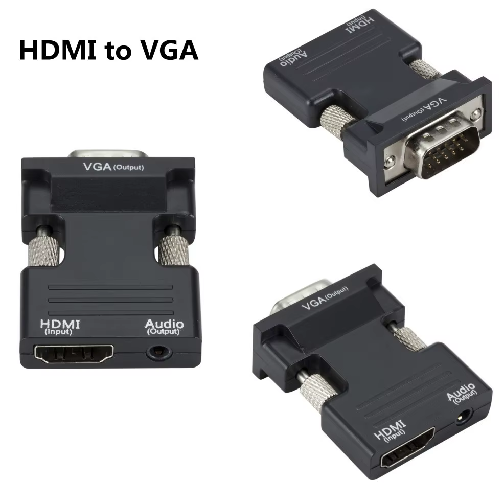 Cable de audio y adaptador conectados