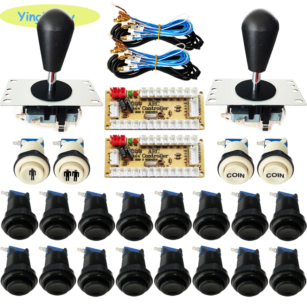 Kit Arcade 2 Jugadores – Joystick HAPP y Botón Selector
