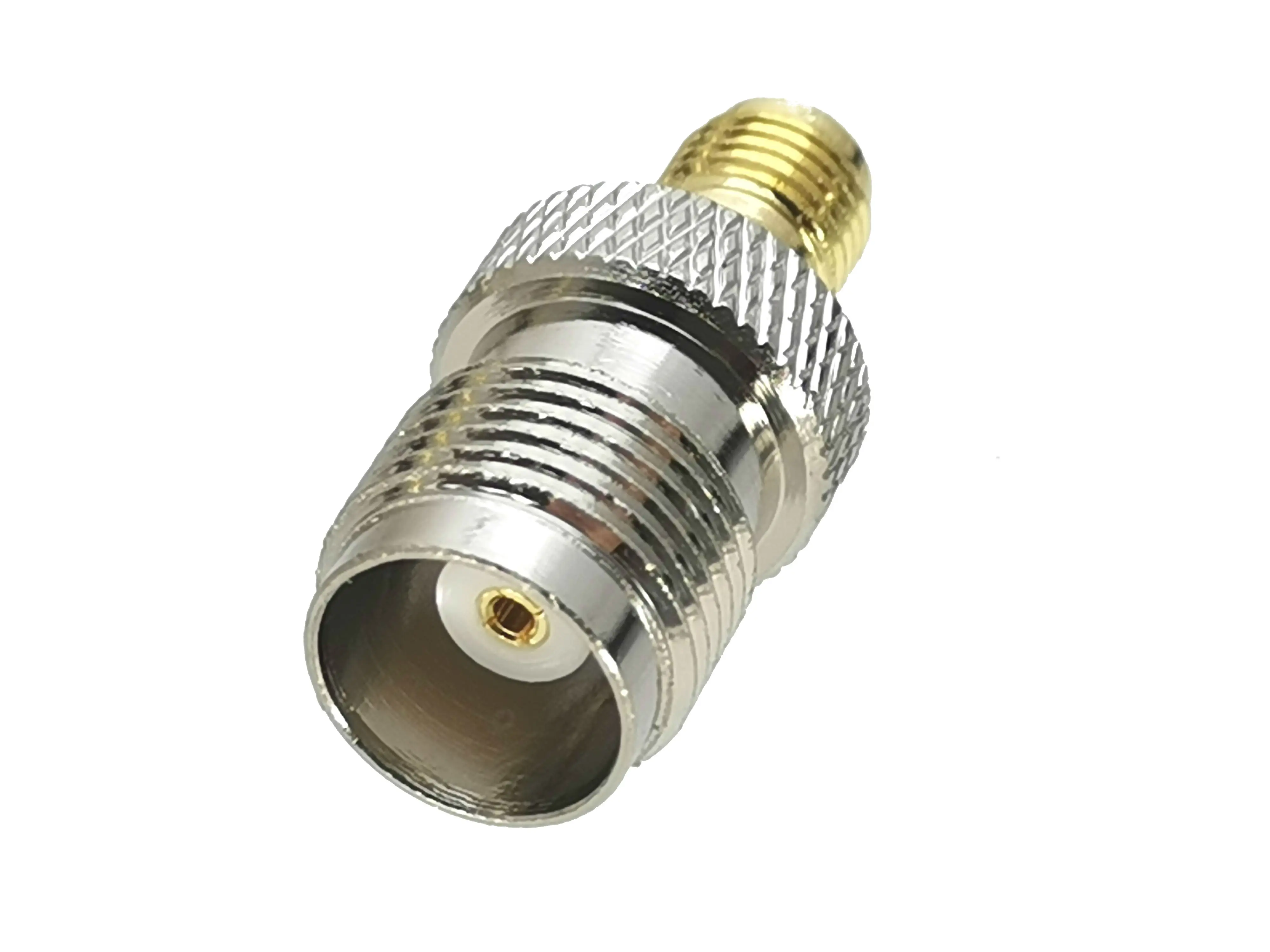 Adaptador SMA hembra a TNC hembra vista lateral