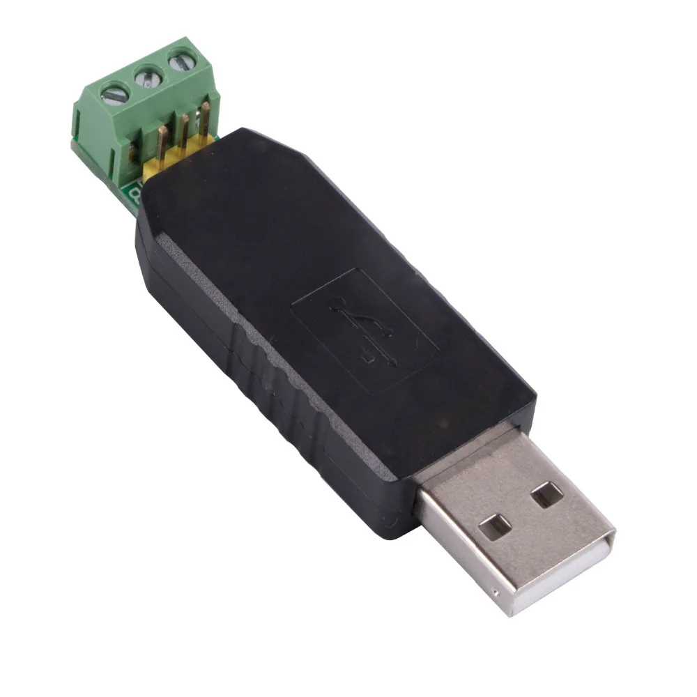 Vista frontal del adaptador USB a RS485