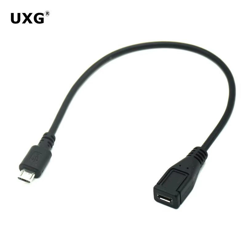 Cable extensión USB Micro-B macho a hembra en uso
