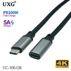 Cable Extensión USB-C 100W PD Macho‑Hembra 10Gbps