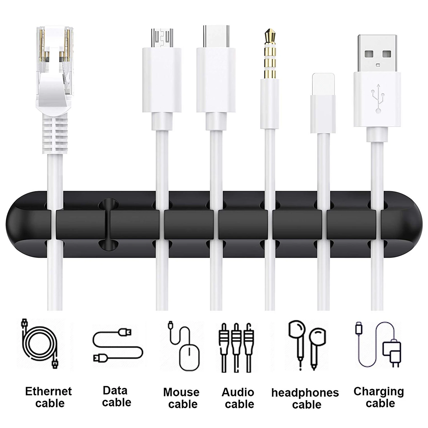 Soporte de cables en escritorio