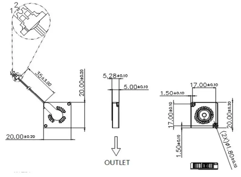 Ventilador dentro de un pequeño chasis de aluminio
