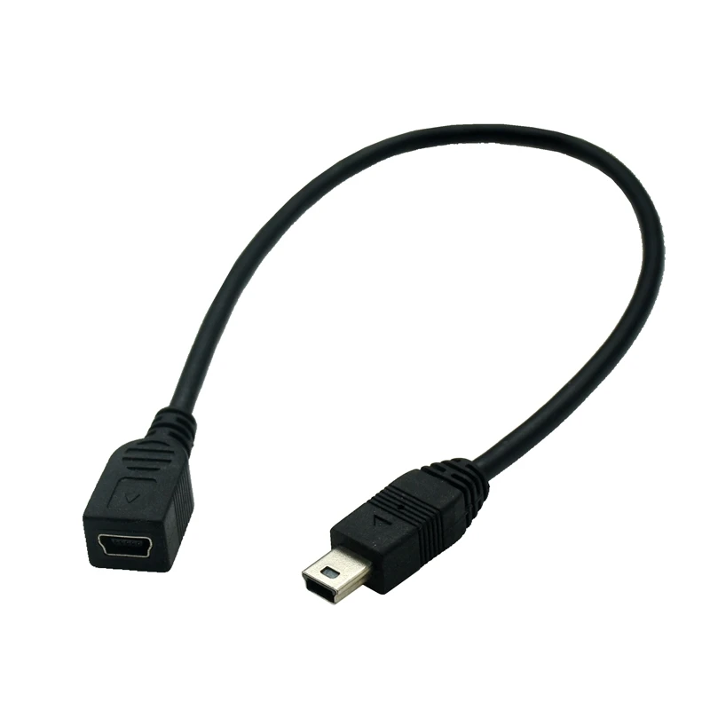 Vista lateral del cable Mini USB B macho a hembra
