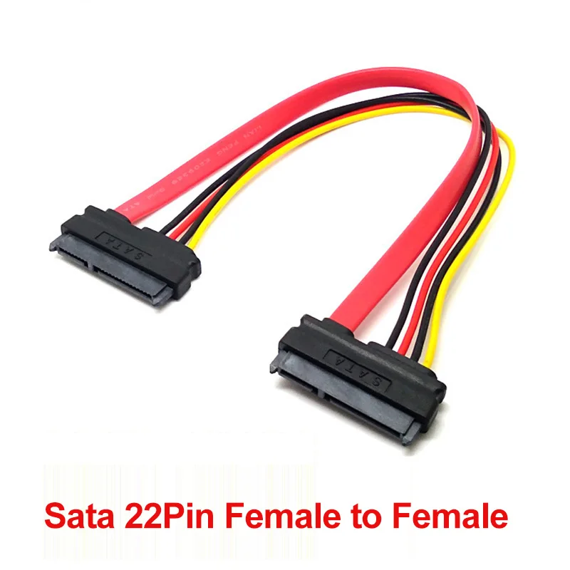 Adaptador SATA hembra a hembra con cable de datos y alimentación