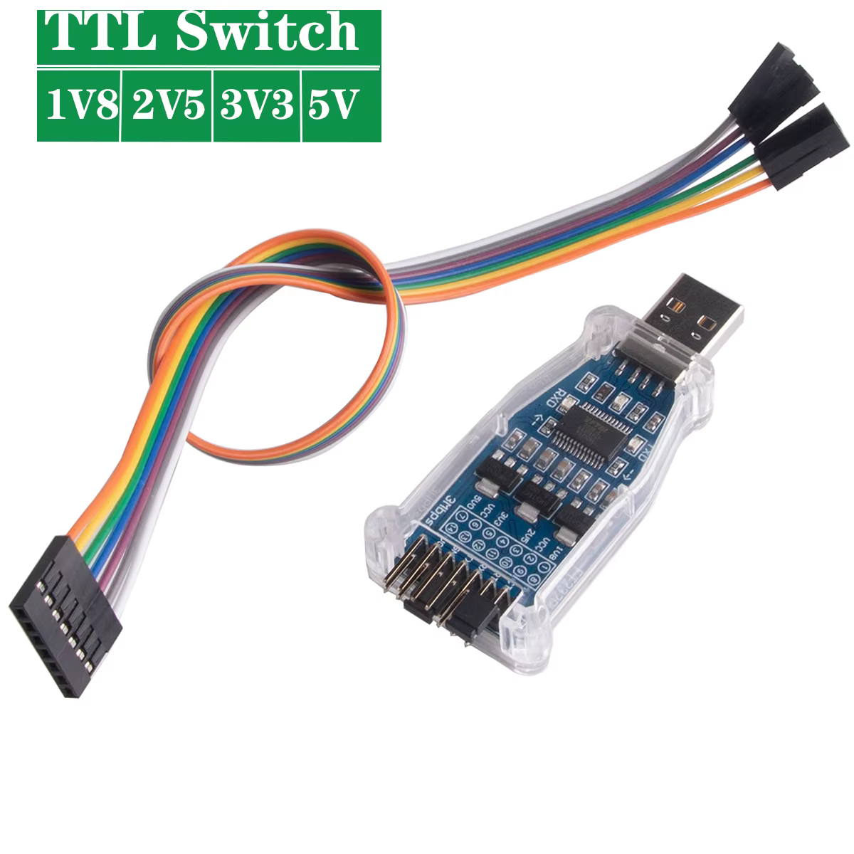 Adaptador FTDI USB a TTL UART vista frontal