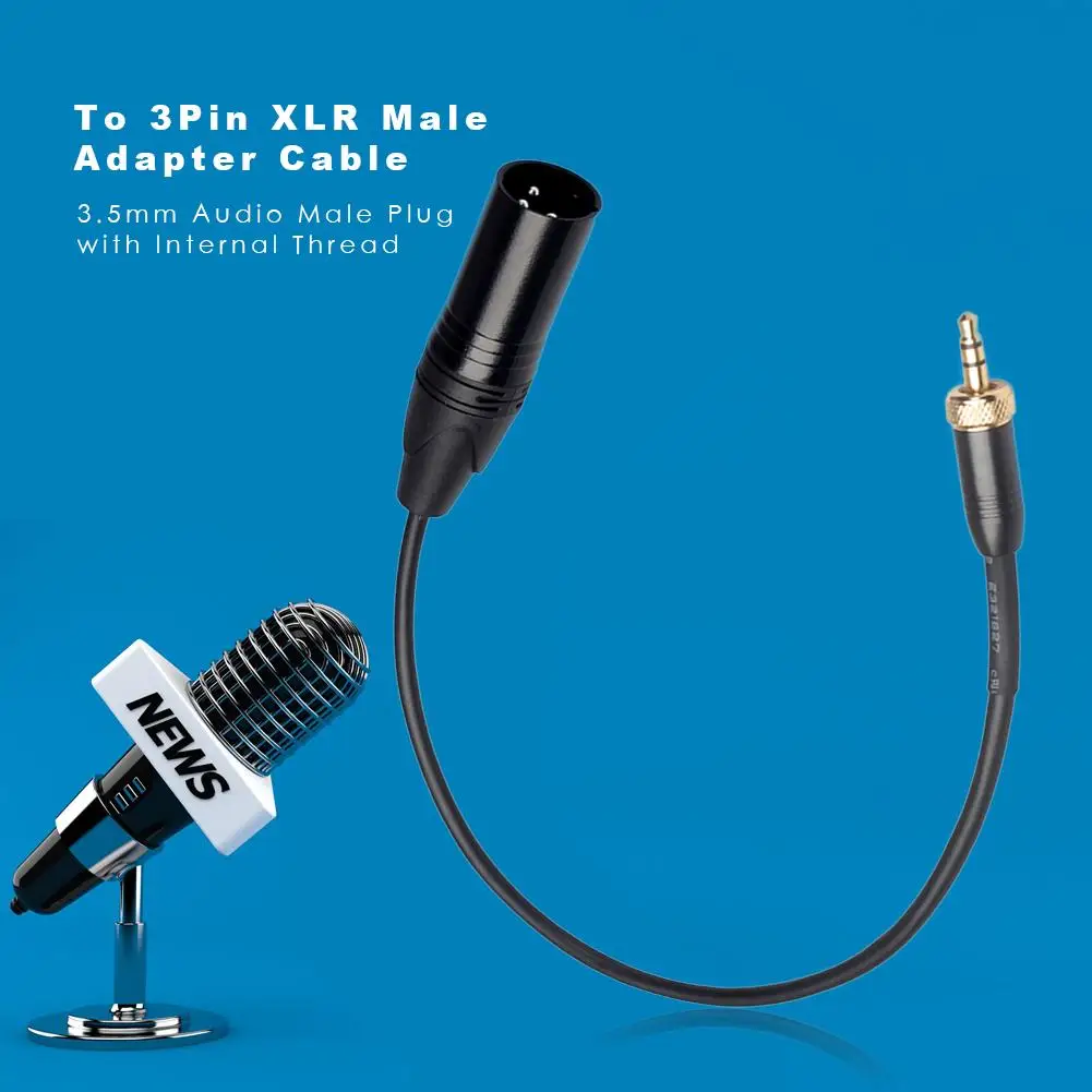 Cable XLR a 6,35 mm estéreo - Aleación de zinc, 0,3 m para micrófono - imagen 3