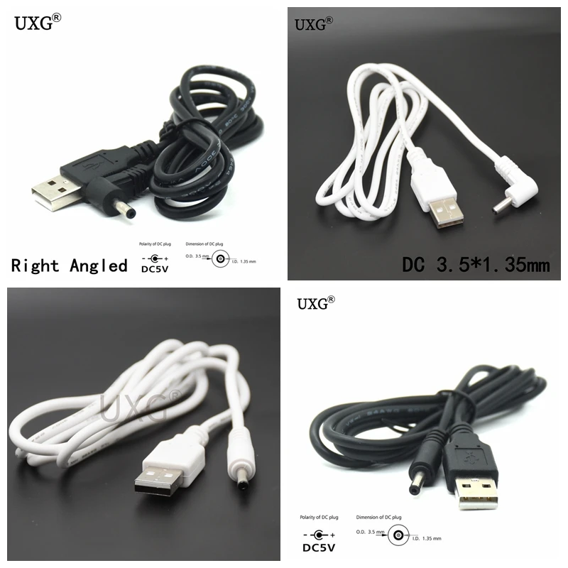 Cable conversor USB a DC con conector en L