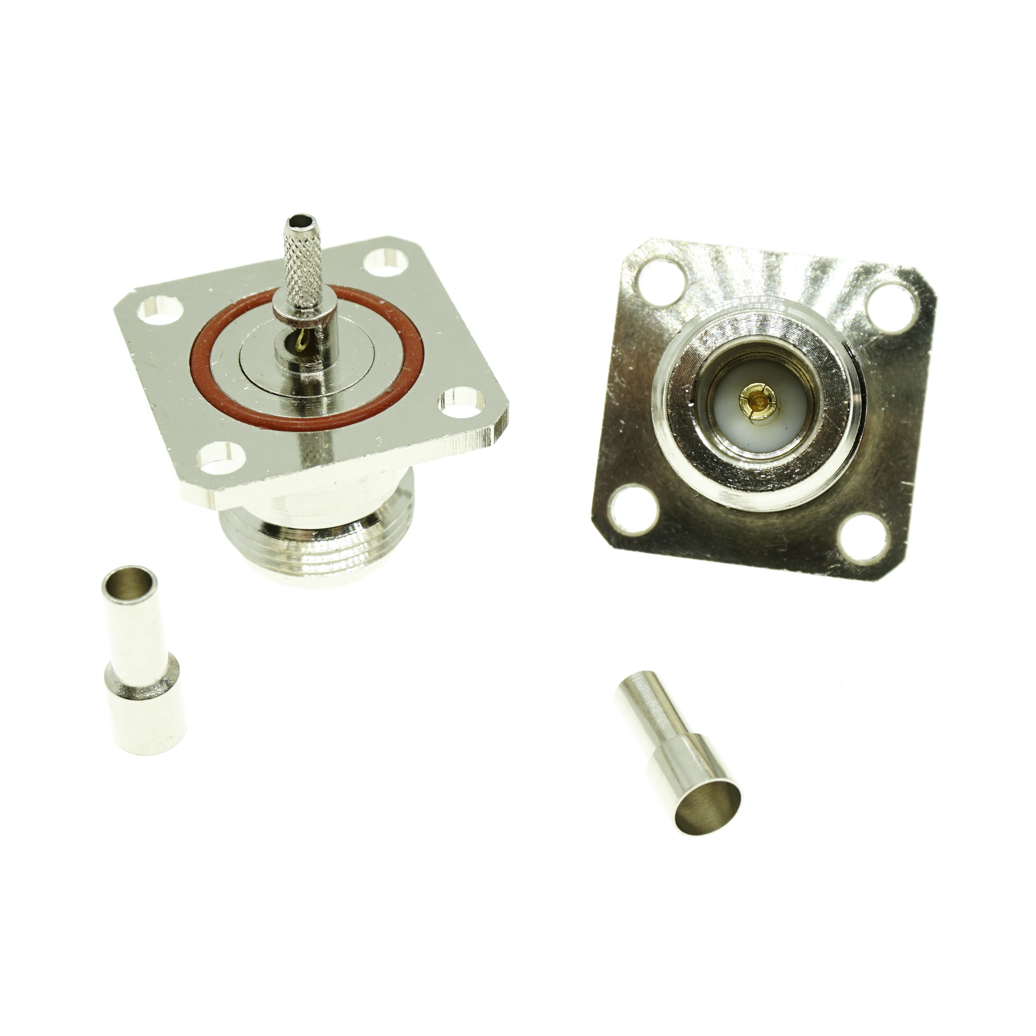 Conector N hembra RF coaxial montage 4 orificios