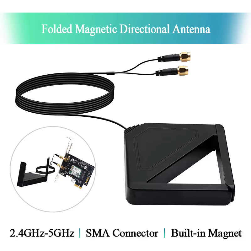 Antena externa conectada a adaptador PCIe