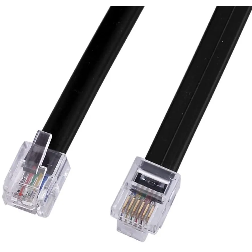 Conector macho a macho del cable RJ12