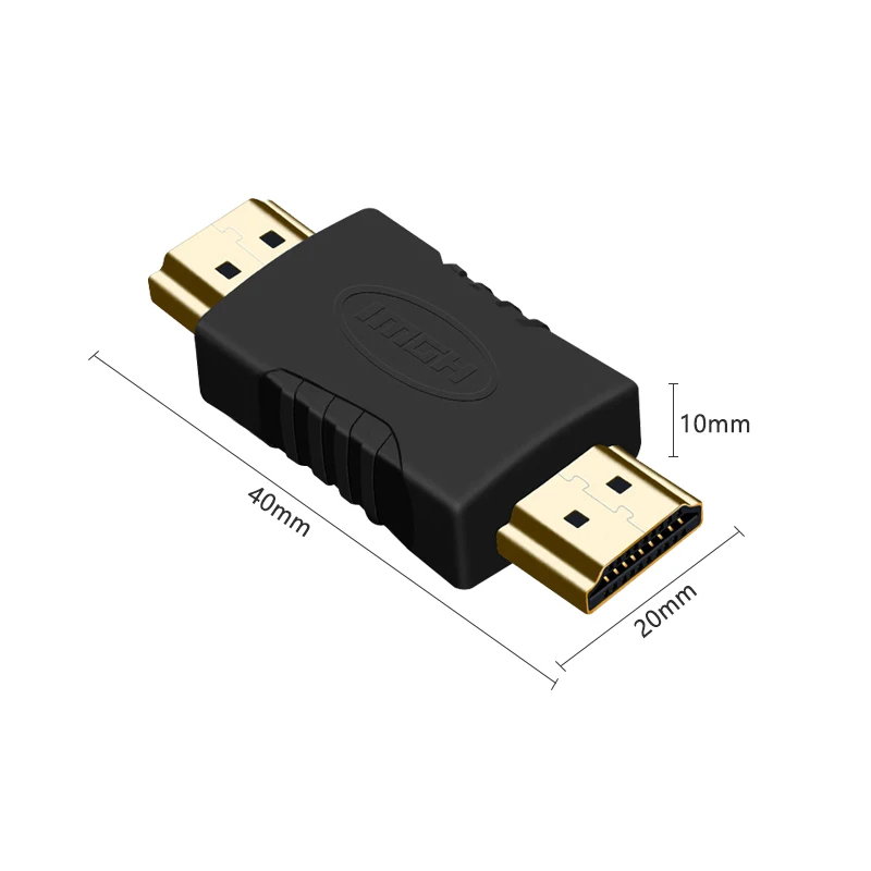 Adaptador HDMI macho a macho con conectores chapados en oro