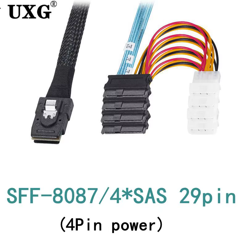 Vista del cable en configuración de servidor