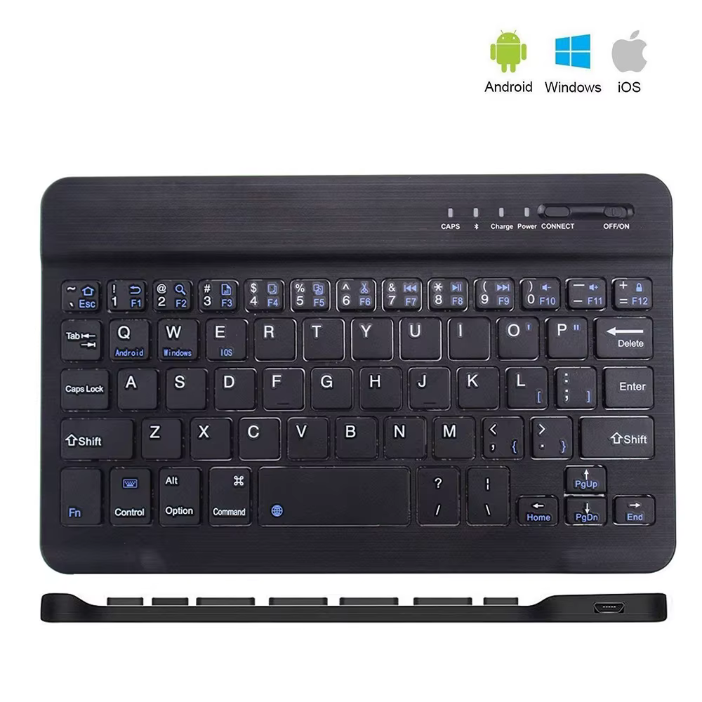 Vista frontal del teclado