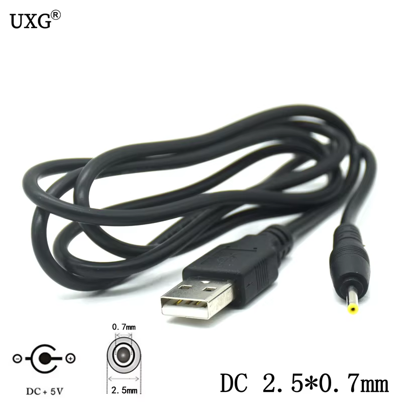 Cable negro USB a DC 5.5x2.1mm UXG