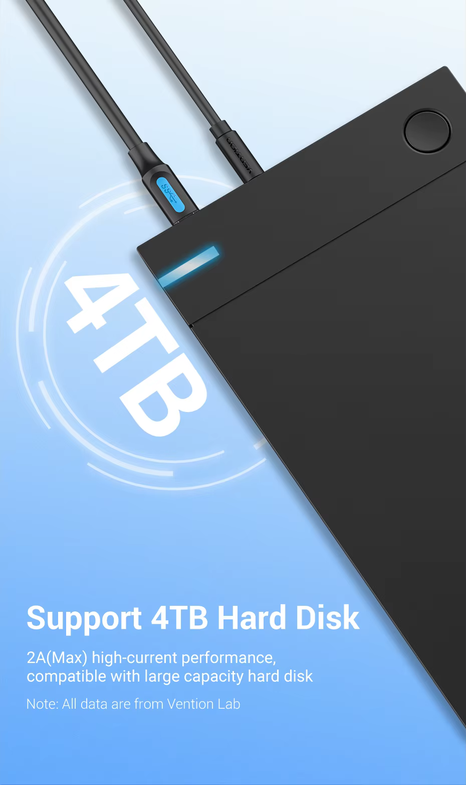 Ilustración de disco de 4 TB conectado