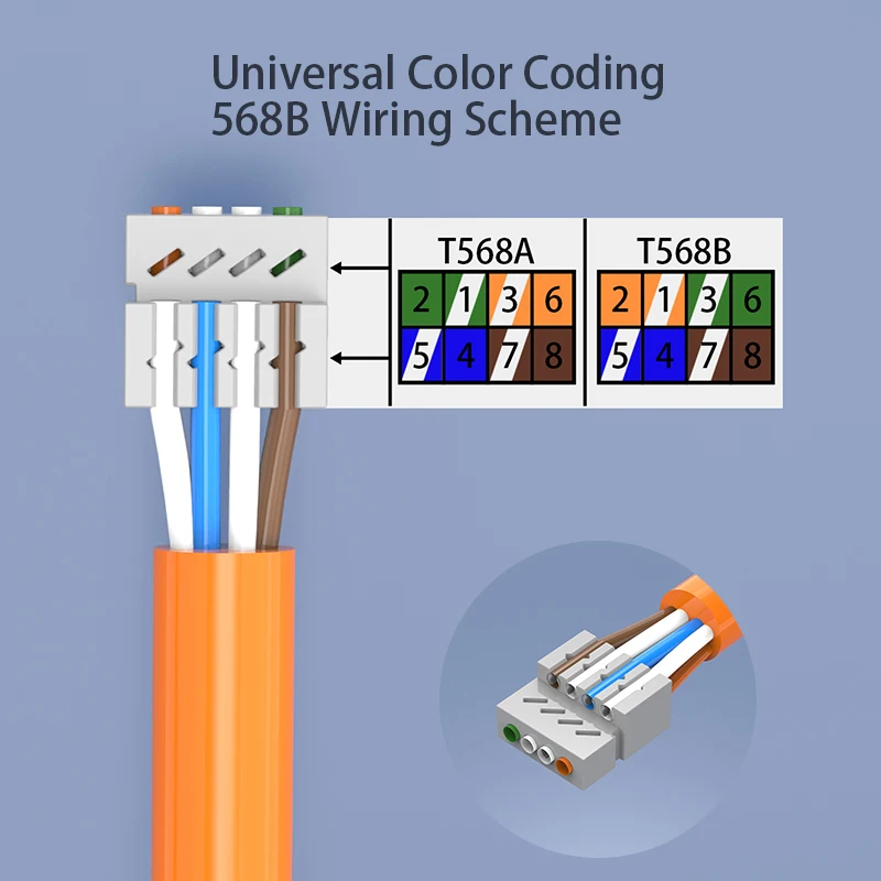 Cable LAN RJ45 Cat5e/6A/7 - Extensor de red sin herramientas