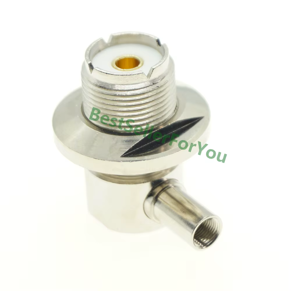 Conector UHF hembra SO239 en ángulo recto de 90 grados