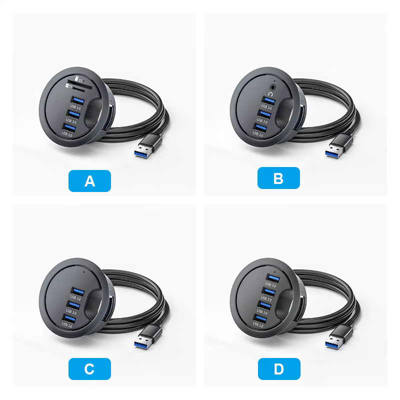 Hub USB 3.0 para escritorio con múltiples puertos