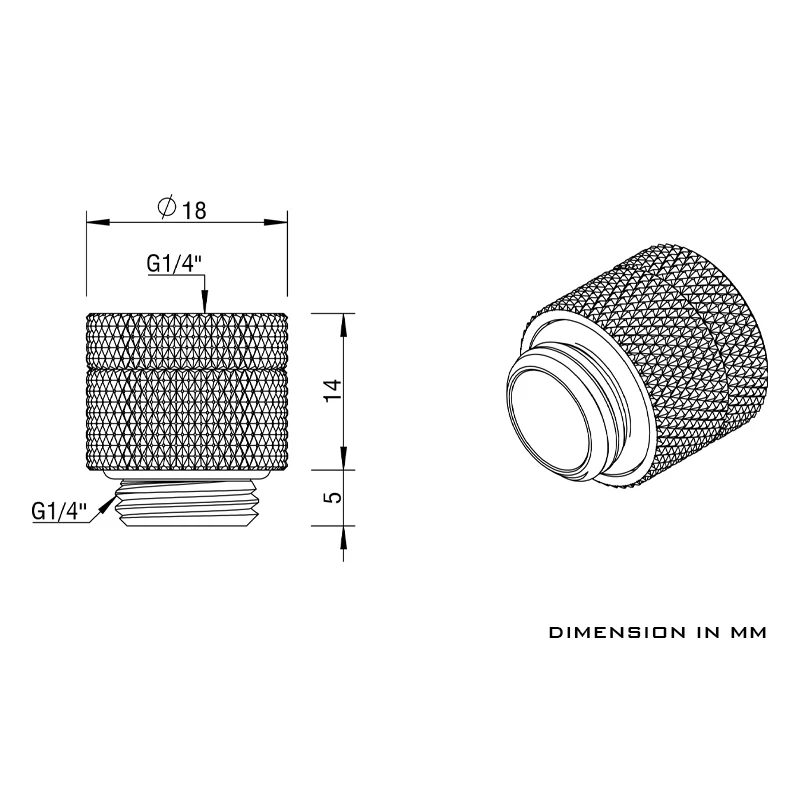 Barrow Extensor Rotary G1/4 13 mm - Conector macho-hembra PC - imagen 5