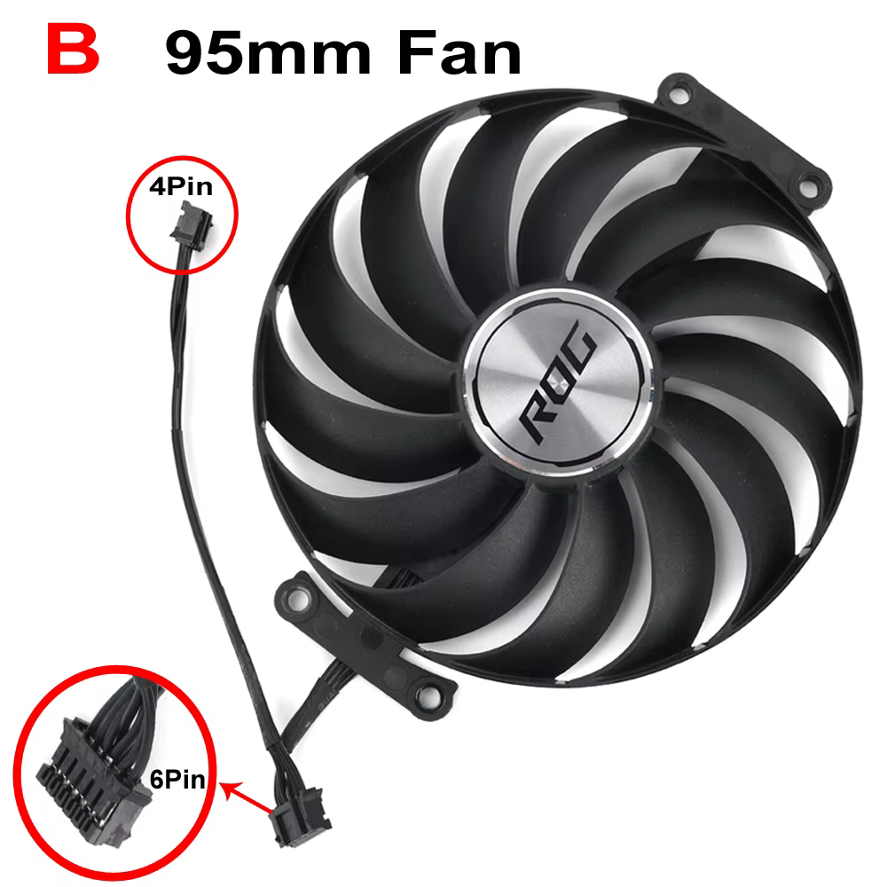 Ventilador 95mm CF1010U12S para ASUS ROG Strix RTX 3060 Ti a 3090 Ti - imagen 2