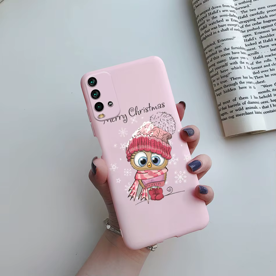 Funda de silicona arcoíris para Redmi 9t mostrando el diseño frontal