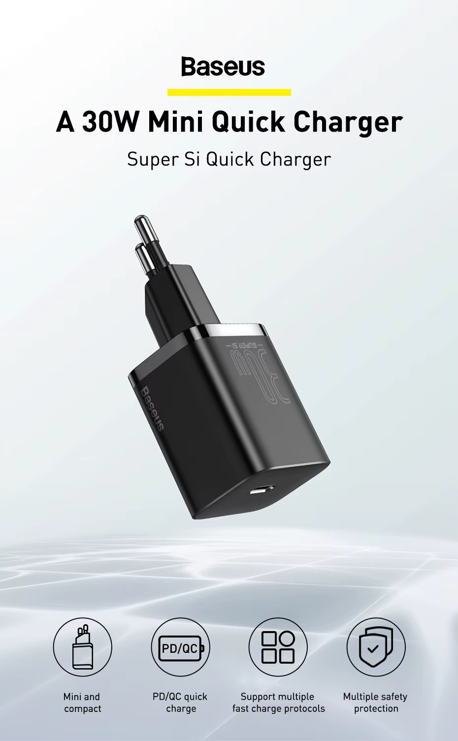Baseus 30W PD Super Sicharger frontal