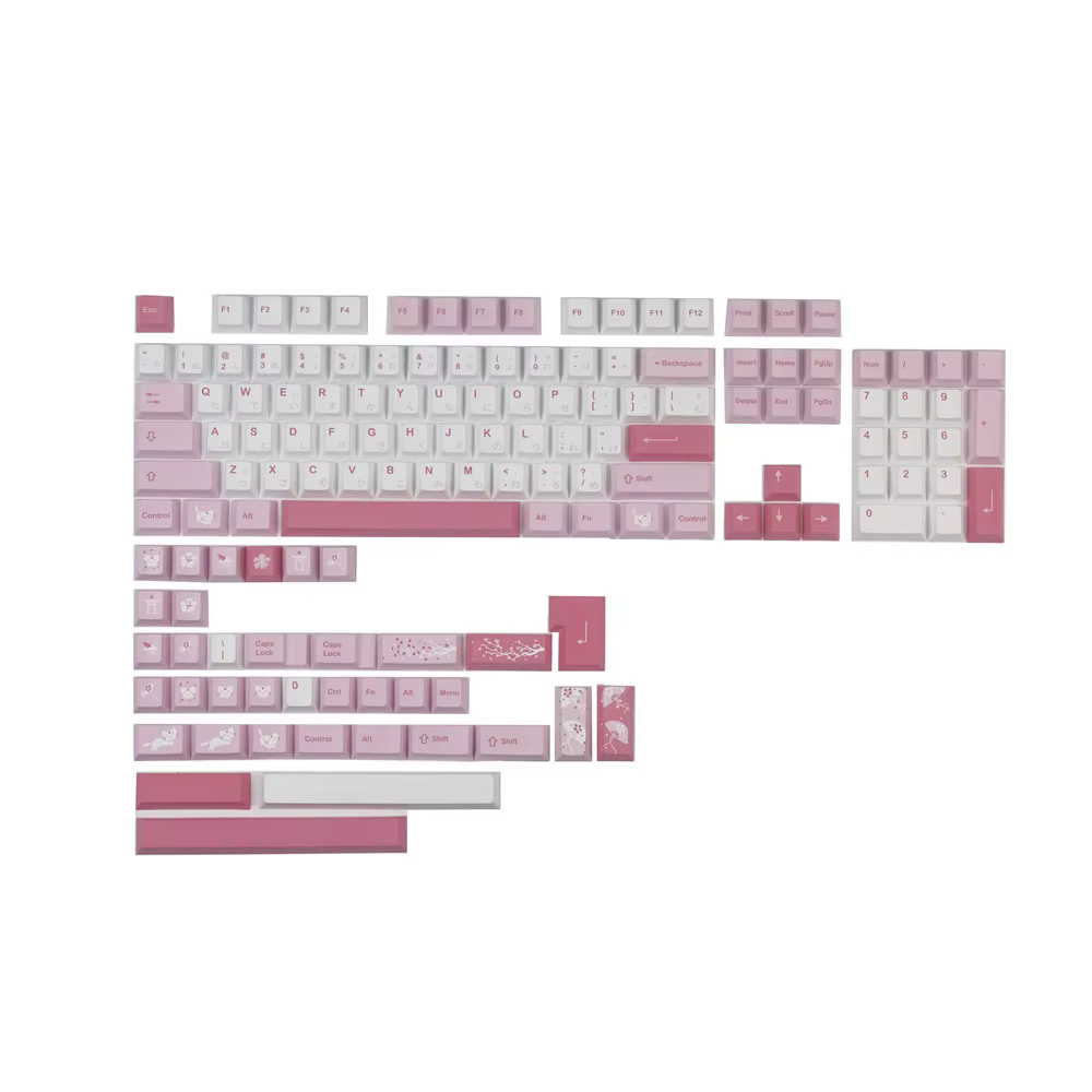 Teclas PBT Sakura Cat con diseño Sakura Cat
