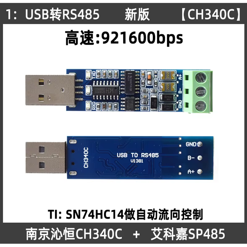 Adaptador USB a RS-485 aislado