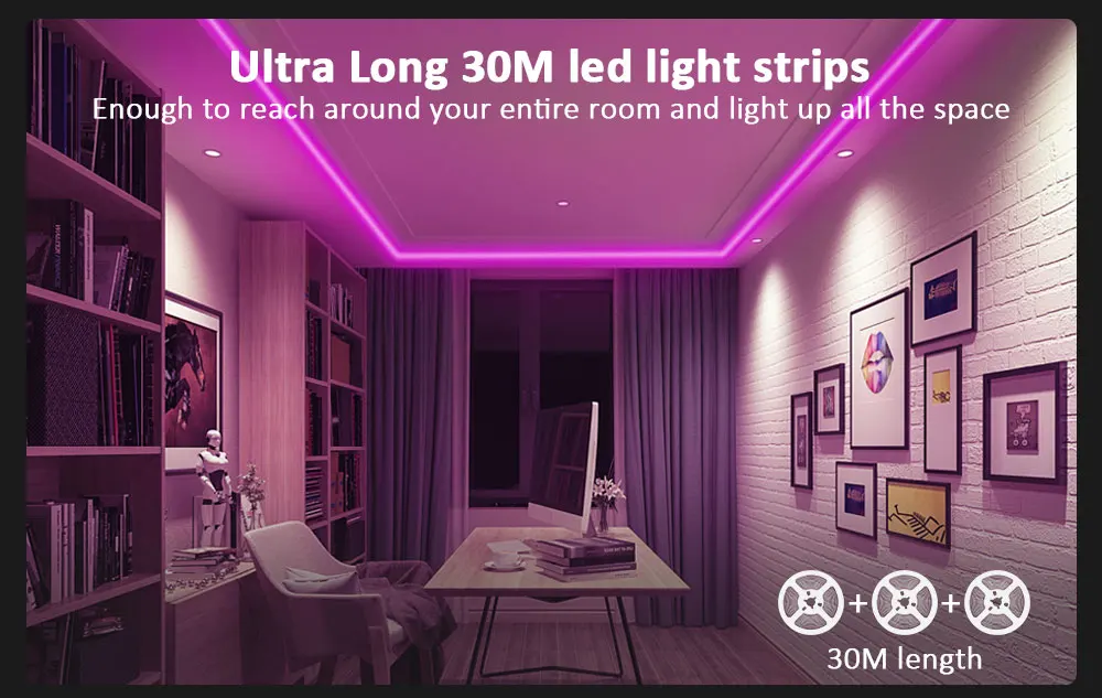 Tira LED RGB AIopp decorando habitación