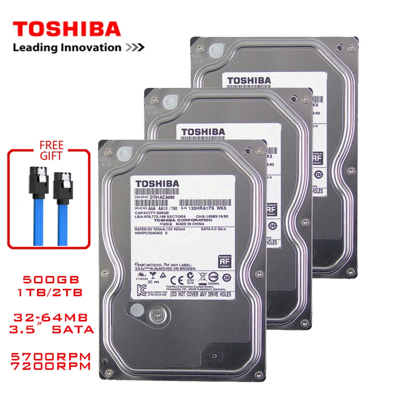 Toshiba Disco Duro Interno Mecánico HDD SATA para PC Sobremesa