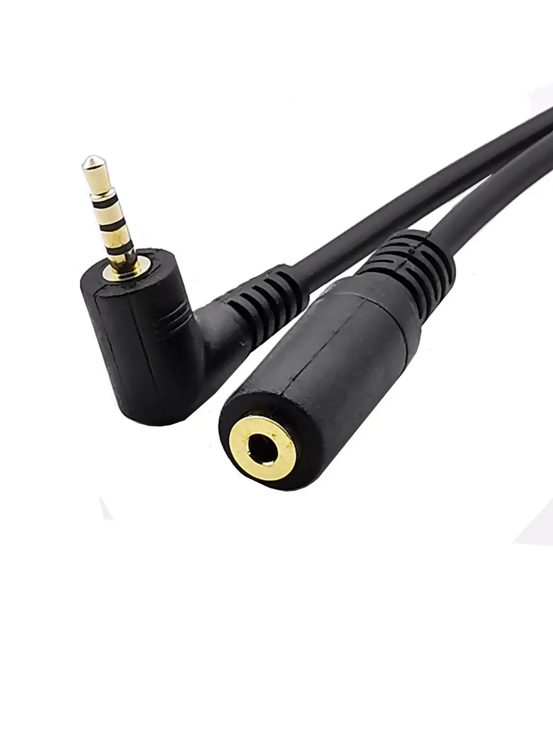 Cable adaptador de audio estereo 2,5 mm TRRS 90 grados Macho-Hembra - imagen 2
