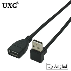 Cable Extensor USB 2.0 Macho-Hembra Angular 90° Negro