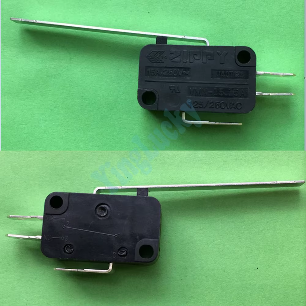 Vista frontal de los microinterruptores
